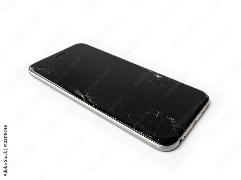 Close up image of broken smartphone with cracked screen isolate on white. Shallow DOF.
Close up image of broken smartphone with cracked screen isolate on white. Shallow DOF.