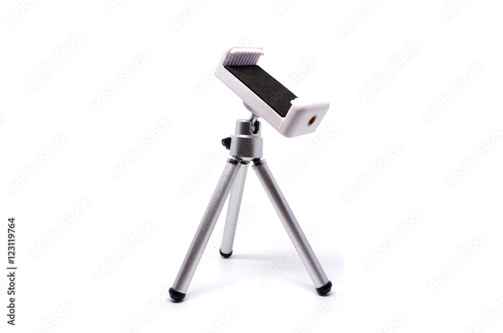 Mini tripod isolated on white background