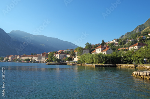 Morning in town of Prcanj, Kotor Bay, Montenegro