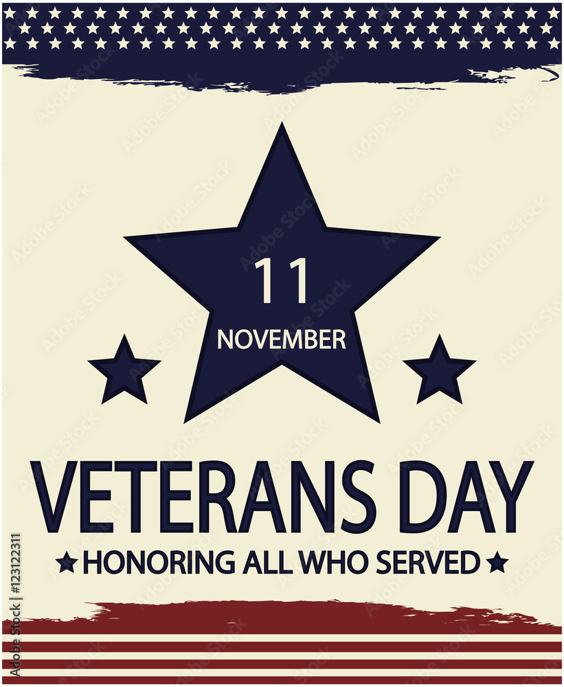 Obraz premium Veterans day card or background. vector illustration.