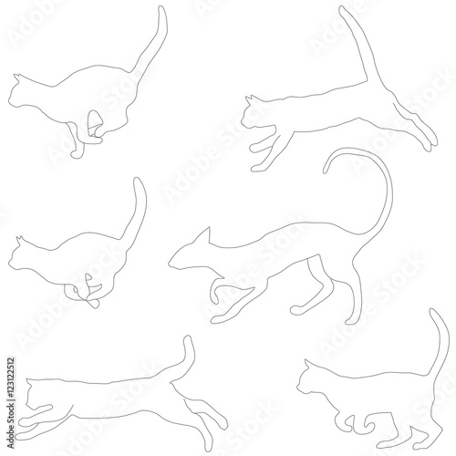 Cats collection - vector silhouette