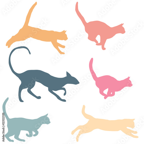 Cats collection - vector silhouette