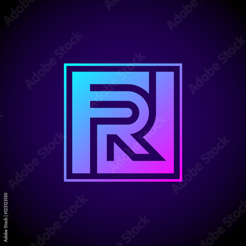 Letter R logo,Square shape symbol,Digital,Technology,Media
