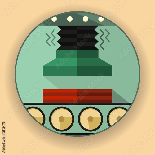 Round logo, icon, symbol of the pressing process