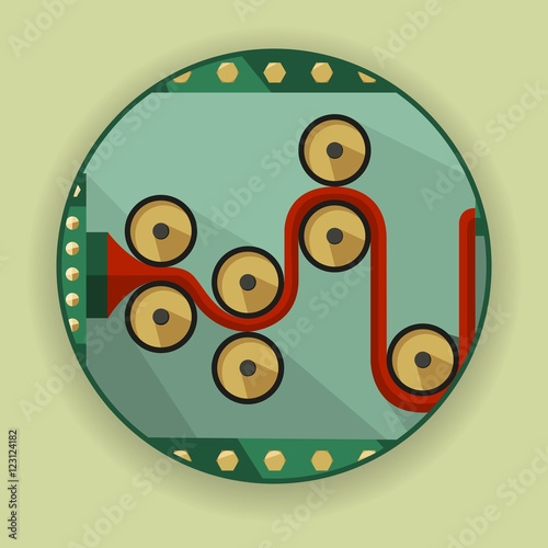 Round logo, icon, symbol of the process of rolling or twisting