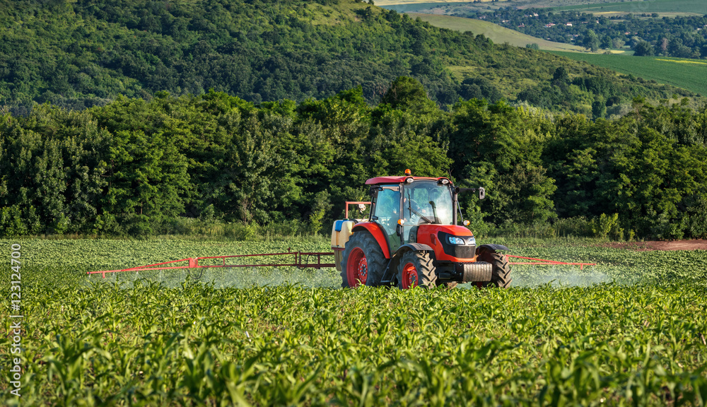 Naklejka premium Red tractor.