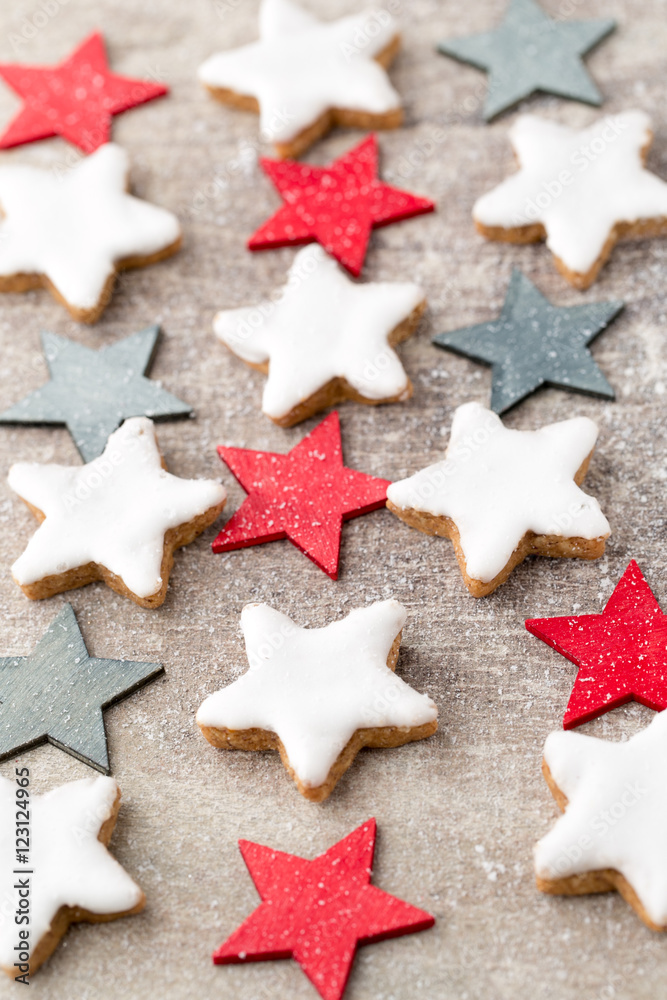 Christmas cookies with small christmas decoration. Christmas cookies with small christmas decoration.