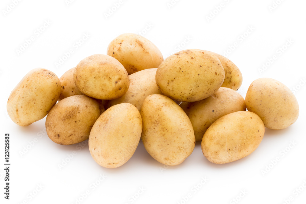 New potato isolated on white background. New potato isolated on white background.