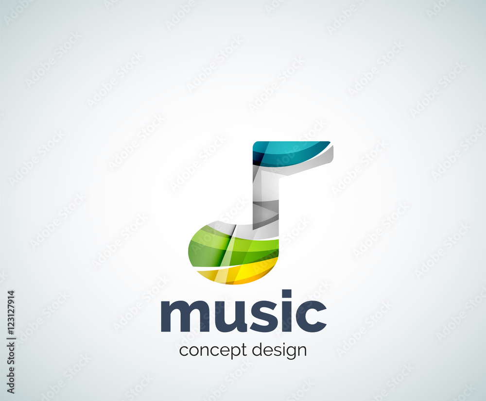 Music note logo template Music note logo template