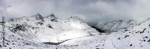Bergpanorama am Scalettapass, Graubünden, Schweiz, Blick Richtung Dischmatal, Dürrboden
