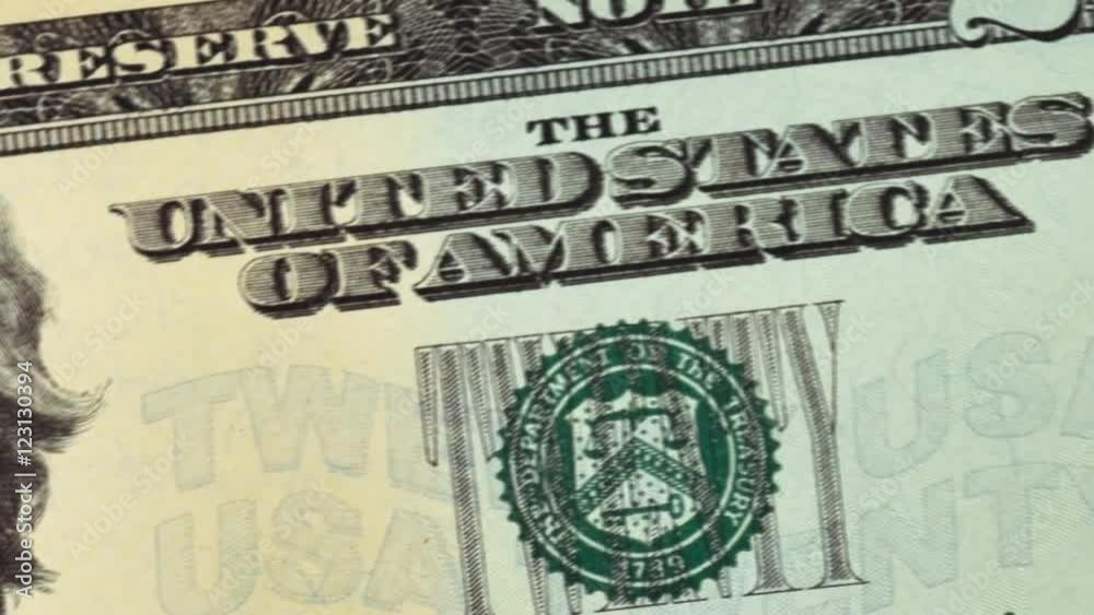 Twenty US dollars. Currency of the USA. Twenty US dollars. Currency of the USA.