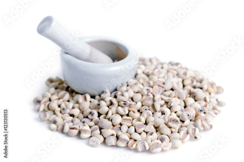 Millet rice bean, millet grains isolated on white