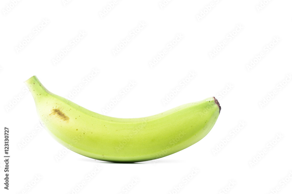 green bananas on white background green bananas on white background