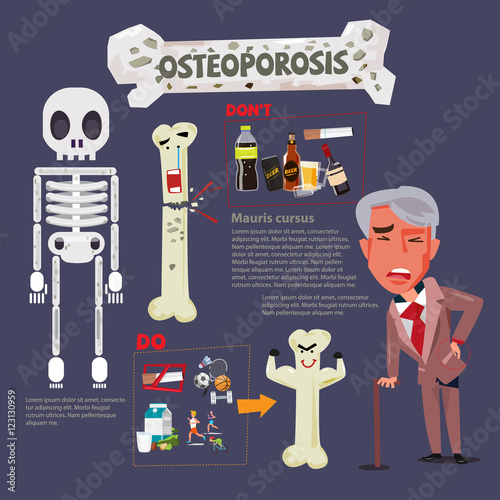 osteoporosis infographic icon - vector illustration