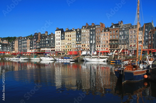 Old harbour of Honfleur, the French Norman town 