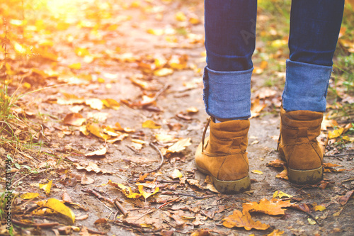 Dirty leather boots.