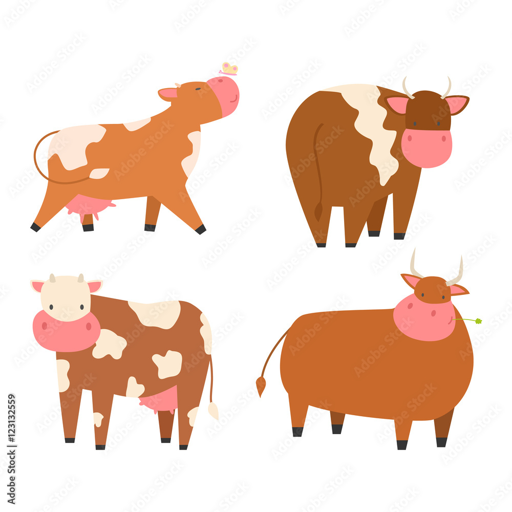 Fototapeta premium Cartoon cow character