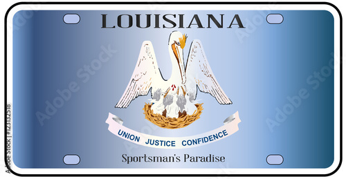 Louisiana State License Plate Flag