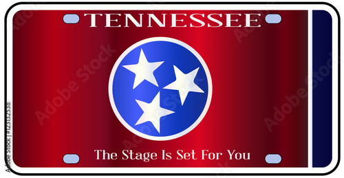 Tennessee State License Plate Flag