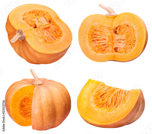 Group of pumpkins isolatet in white background