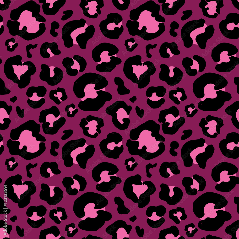 Leopard skin hand drawn. animal print drawing. Seamless Pattern. Vector Illustration.