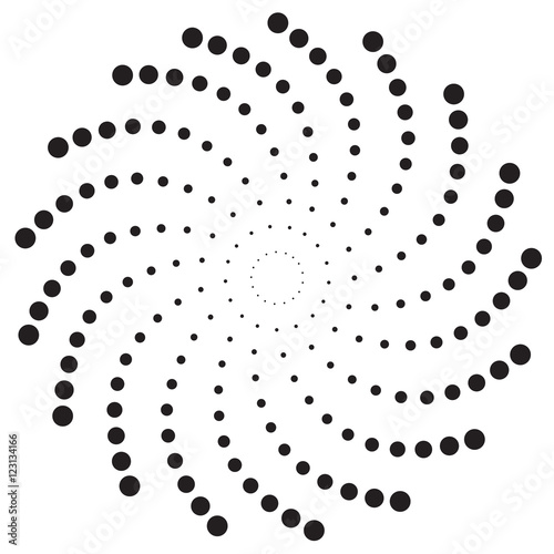 Dots spiral background. Ink drops. Abstract vector object