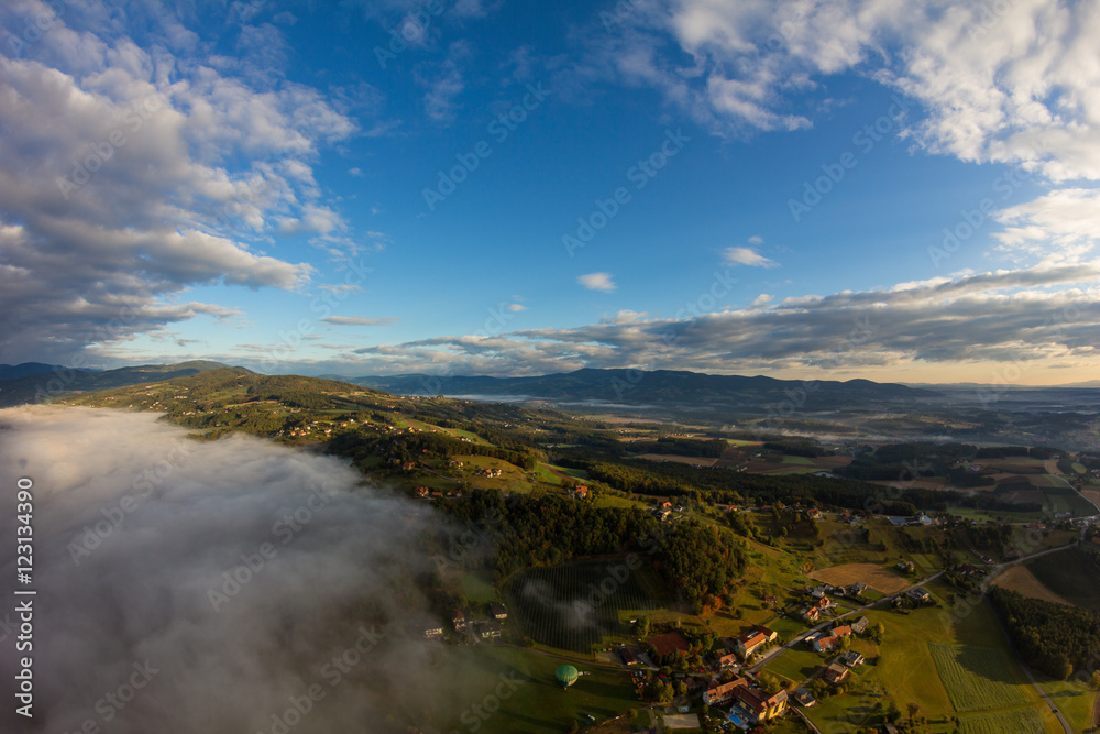 Aerial Landscape View To Hofkirchen In Styria Austria