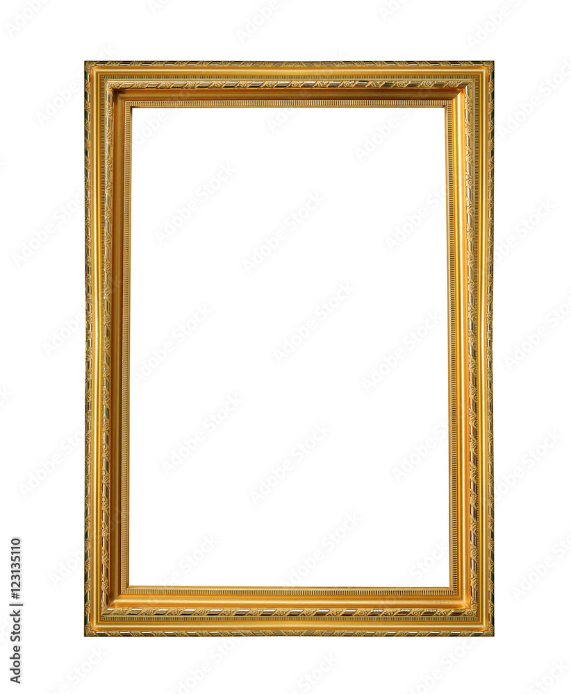Gold wooden frame isolated on white background. Gold wooden frame isolated on white background.