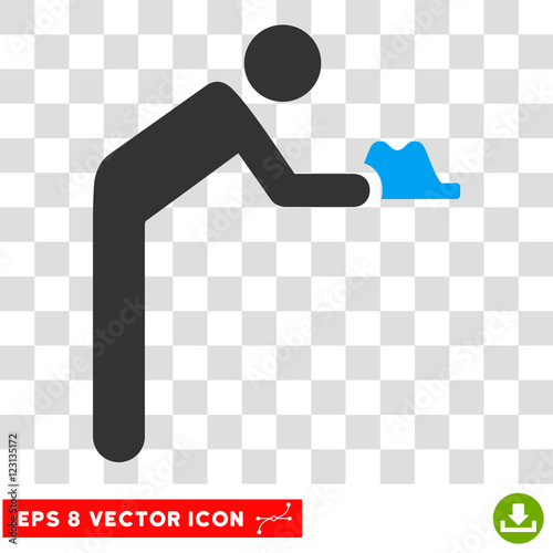 Vector Servant EPS vector pictogram. Illustration style is flat iconic bicolor blue and gray symbol on a transparent background. photo