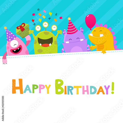 Happy Birthday Monsters Card