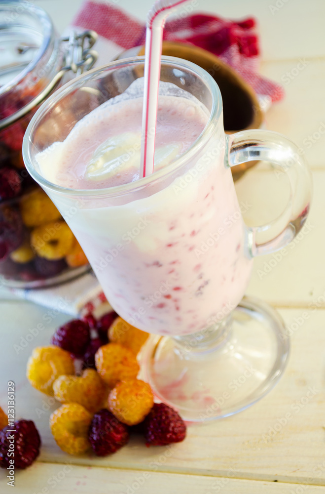 milkshake with raspberries milkshake with raspberries