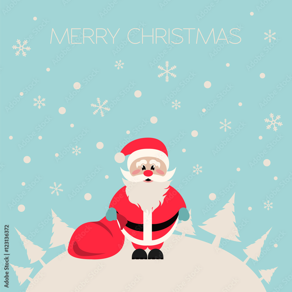 Santa Claus character. Emotions icon set. Merry Christmas