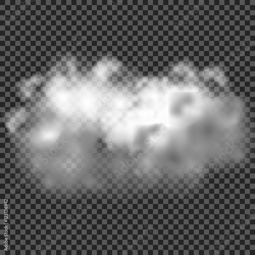 Fog and smoke isolated transparent special effect. White vector cloudiness, mist or smog background. Vector illustration. EPS10