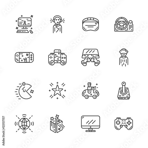 video game controller or gamepad line art icon for apps and websites