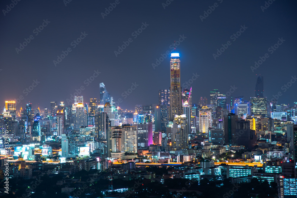 Bangkok night on roof top 