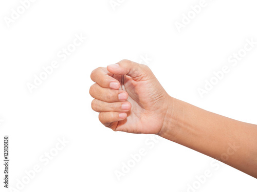 adult women hand giving or holding something like business card,