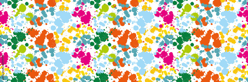 Colored blots on the white background seamless pattern Blue Spot Green Stain Pink Smudge Orange Blot Yellow Smear Dab and blotch seamless wallpaper Blur