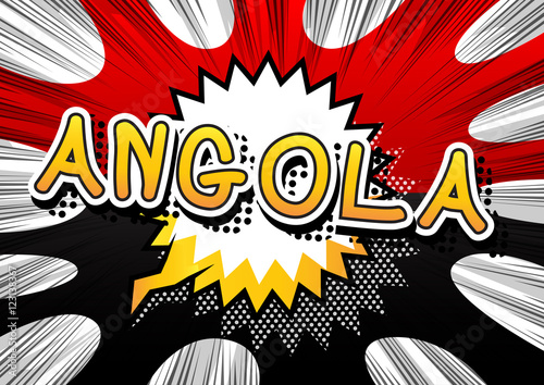 Wallpaper Mural Angola - Comic book style text on comic book abstract background. Torontodigital.ca