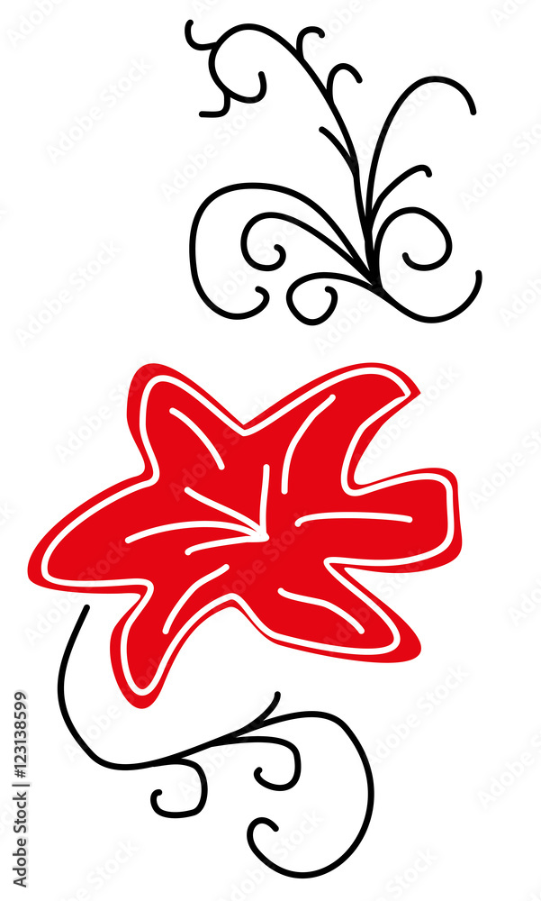 Fototapeta premium Floral ornament Embroidery decor Applique flower decor Simple floral background Basic floral pattern