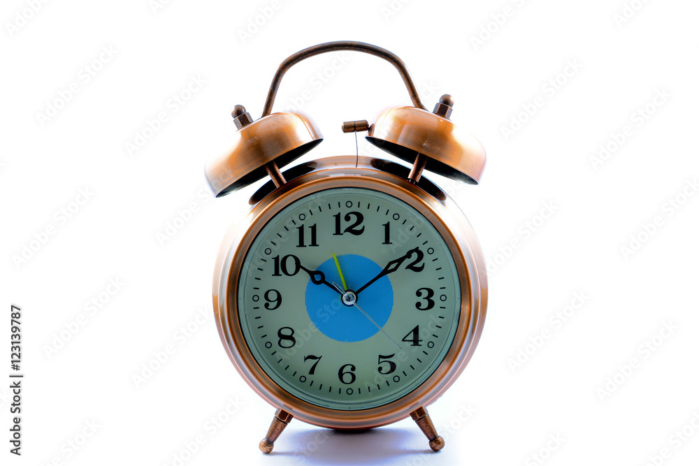 Retro alarm clock isolated on white background Retro alarm clock isolated on white background