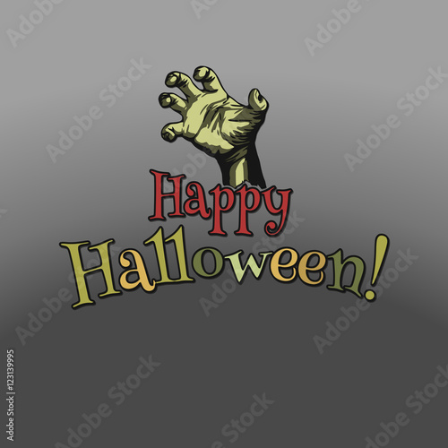 Halloween Zombie Party Poster. Vector illustration.