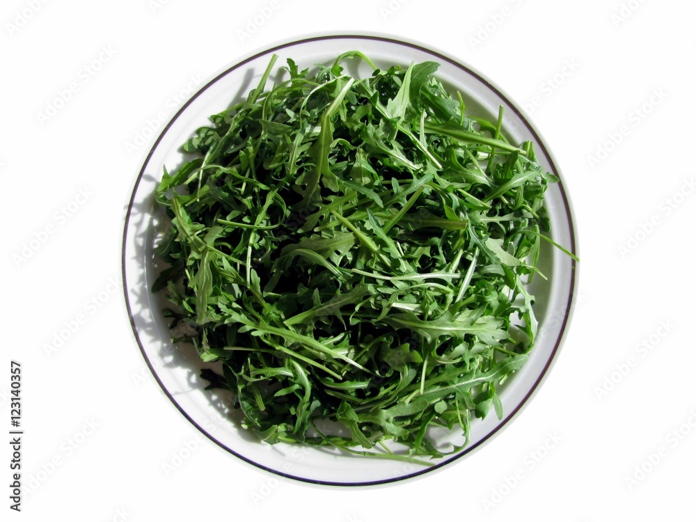 Plat de feuilles de roquette Plat de feuilles de roquette