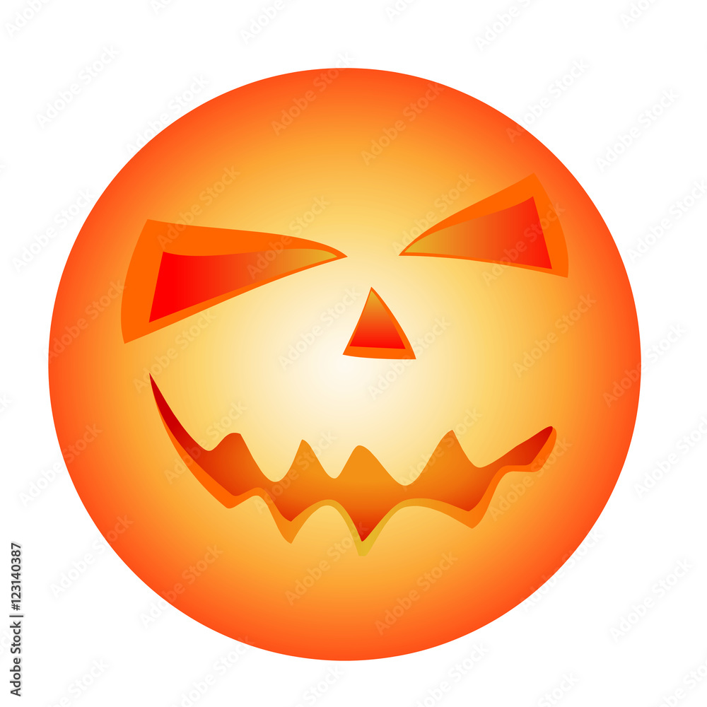 Halloween face moon on white background Halloween face moon on white background