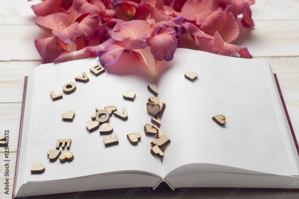 Open book on light table. Open book on light table.