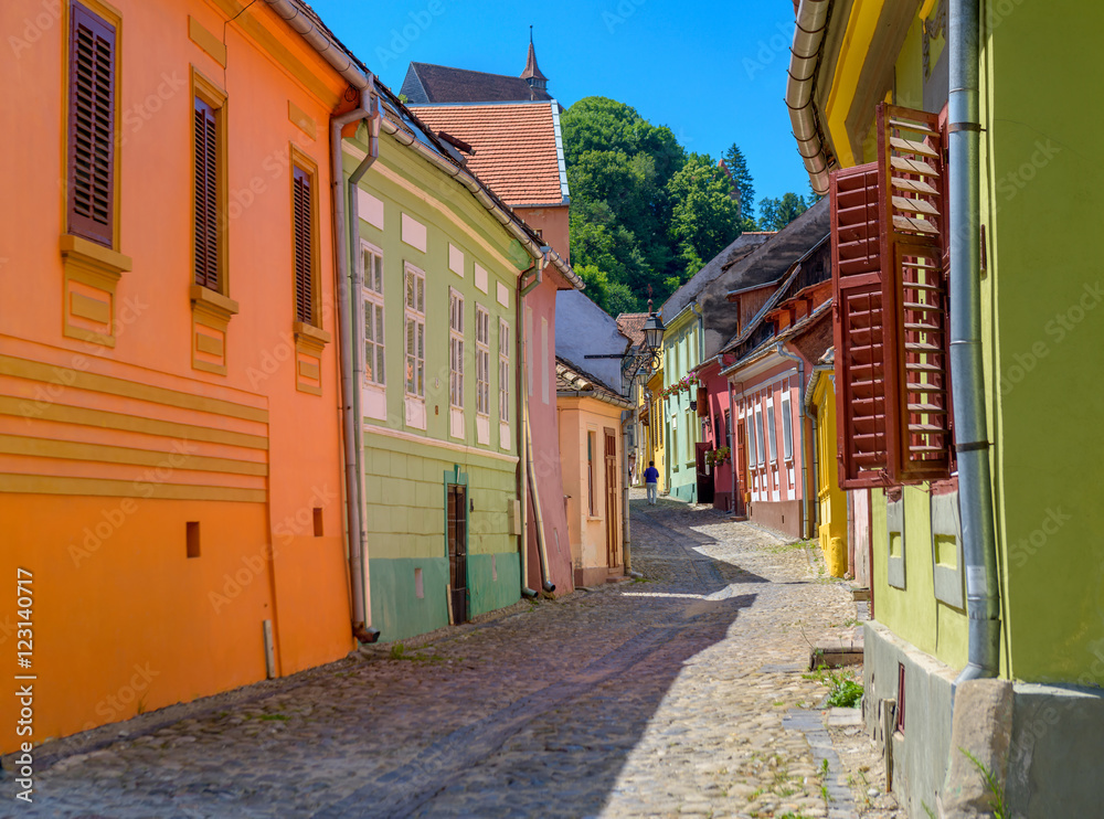 street of the old city of Sighisoara
