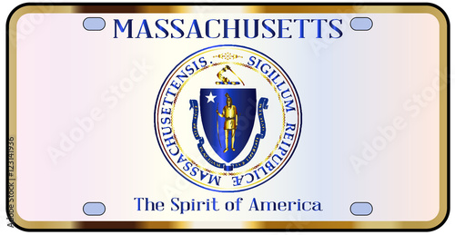 Massachusetts License Plate Flag