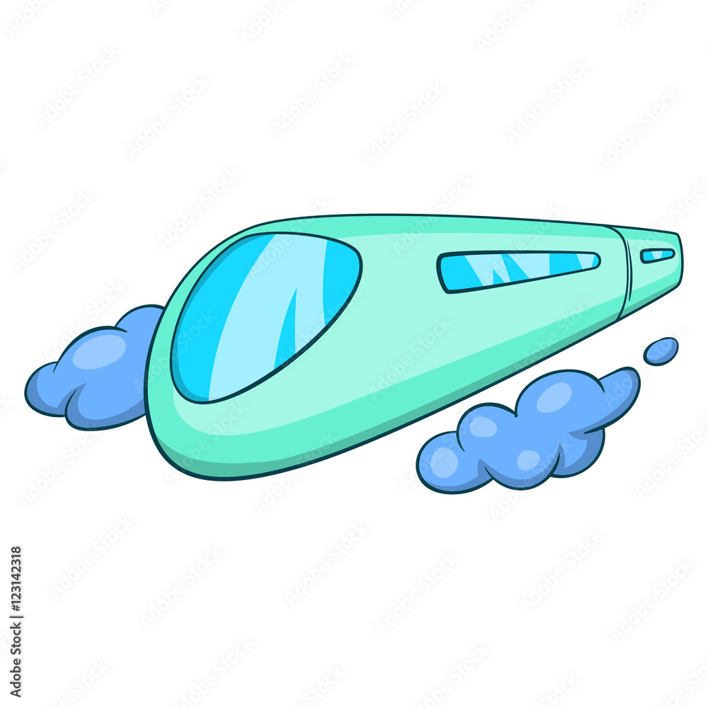 High speed train icon. Cartoon illustration of train vector icon for ...