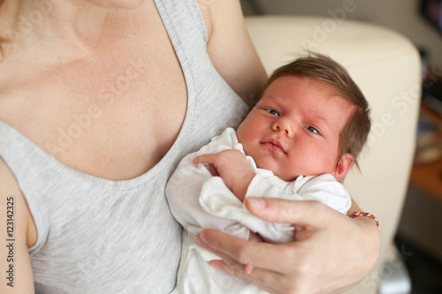 Woman holding little baby