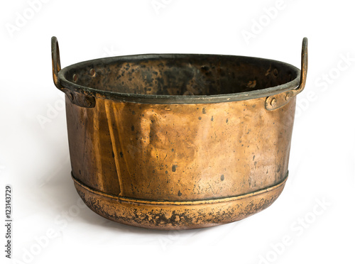 antique open brass pot © AlenKadr