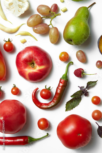 Healthy food on a white background